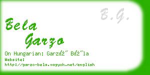 bela garzo business card